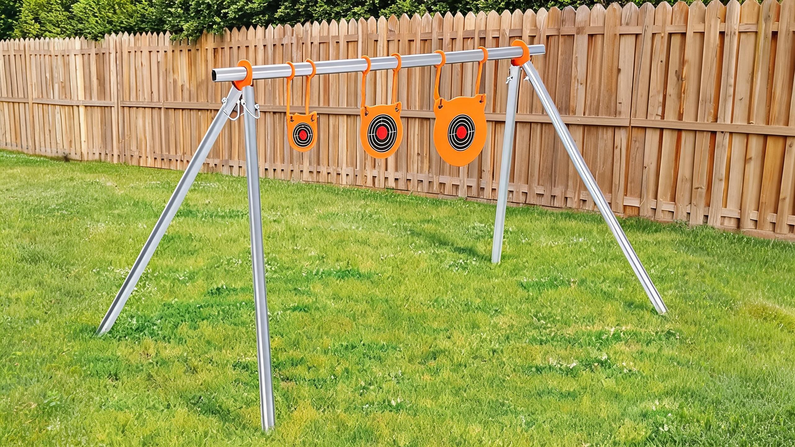AR500 Steel Target Stand Kit,AR500 Steel Target Combo Set, 3/8 Inch Thick Hanging Gong Target Kit, Outdoor Hanging Shooting Targets with 10 Bonus Paper Targets.All-in-One AR500 Steel Accessory Kit, Compatible with 1 Inch OD EMT Conduit; Metal Tube Not Inc