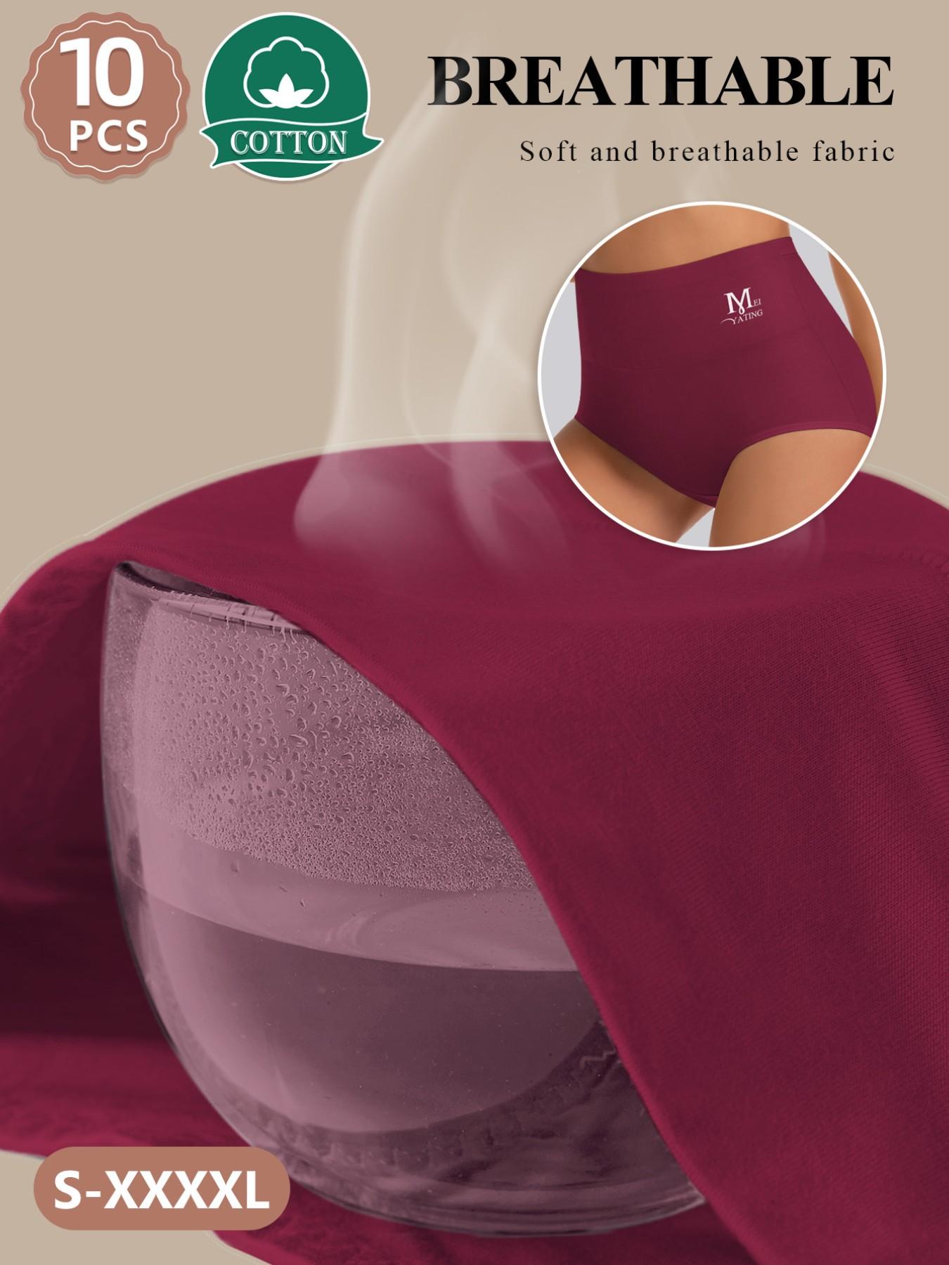 Women's Cotton Underwear Set, Soft Breathable Non-Irritating, Comfortable Fitted Triangle Panties, Large Elasticity, Multiple Colors, S-Xxxxl