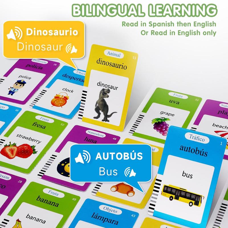 Spanish & English Talking Flash Cards for Boys and Girls Bilingual Spanish English, Learning Cards Sensory Sight Words Toys,Speech Training Toys, Educational Montessori Learning Interactive Talking 224 Sight Words Flash Cards Toys Christmas Gifts Spanish & English Talking Flash Cards for Boys and Girls Bilingual Spanish English, Learning Cards Sensory Sight Words Toys,Speech Training Toys, Educational Montessori Learning Interactive Talking 224 Sight Words Flash Cards Toys Christmas Gifts
