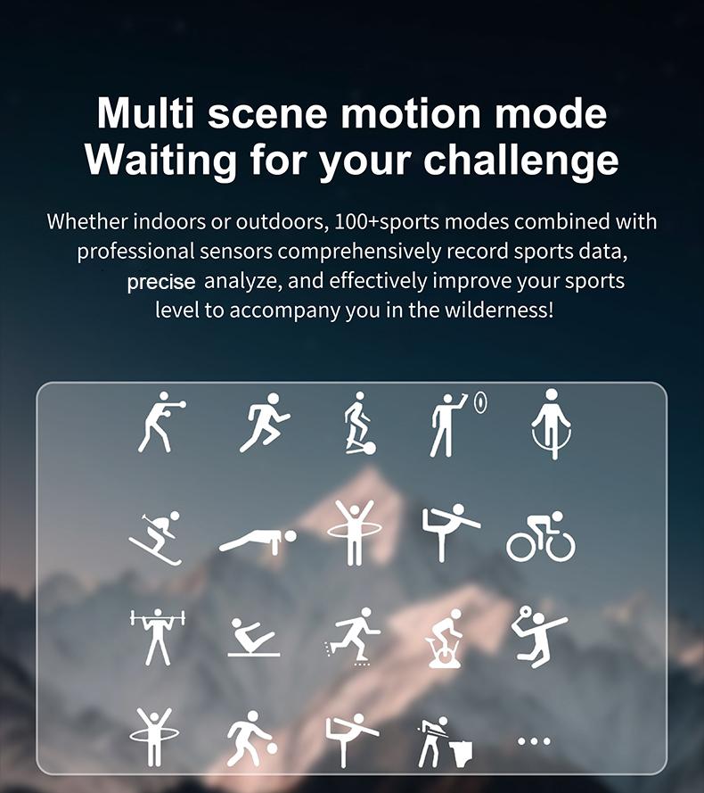 Outdoor smart watch, 1.53-inch touchscreen with wireless calling, over 100 sports modes and watch faces, AI voice assistant, compatible with Android and iPhone, flashlight function, fitness watch wearable device, stainless steel strap waterproof watch.