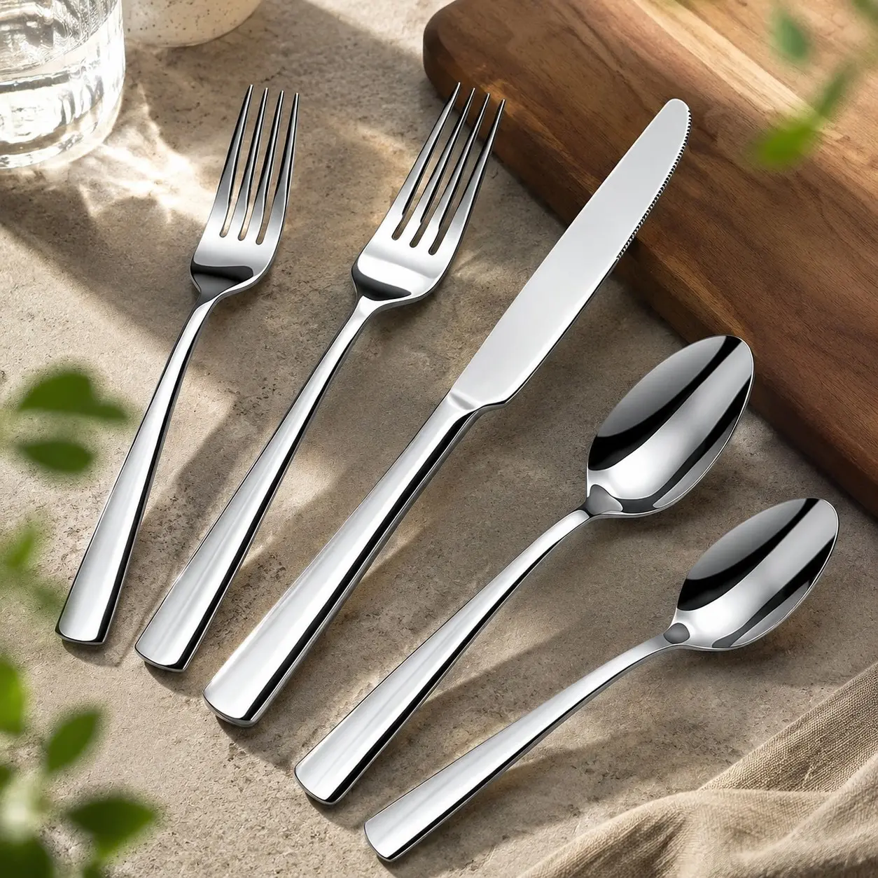45-Piece Stainless Steel Silverware Set for 8, Kitchen Utensils Cutlery Set