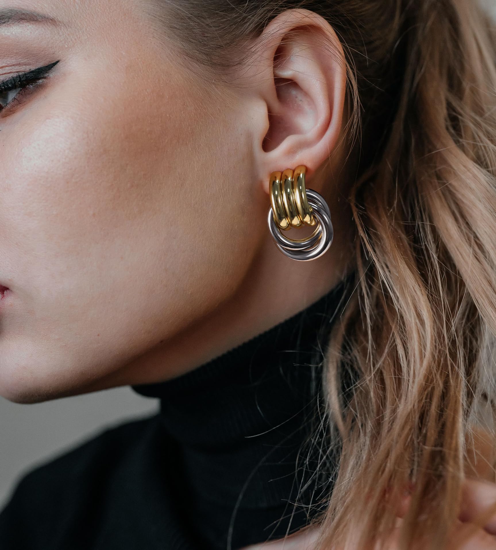 Aprilery Geometric Earrings for Women, Chunky Dangle Earrings Trendy Vintage Statement Earrings Dupes Jewelry for Women