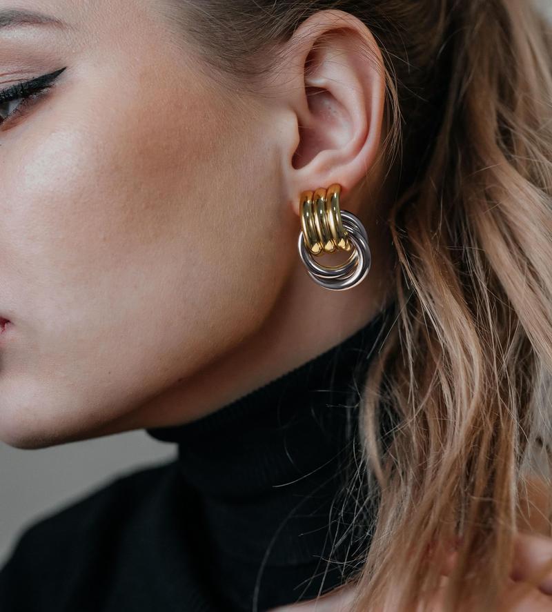 Aprilery Geometric Earrings for Women, Chunky Dangle Earrings Trendy Vintage Statement Earrings Dupes Jewelry for Women