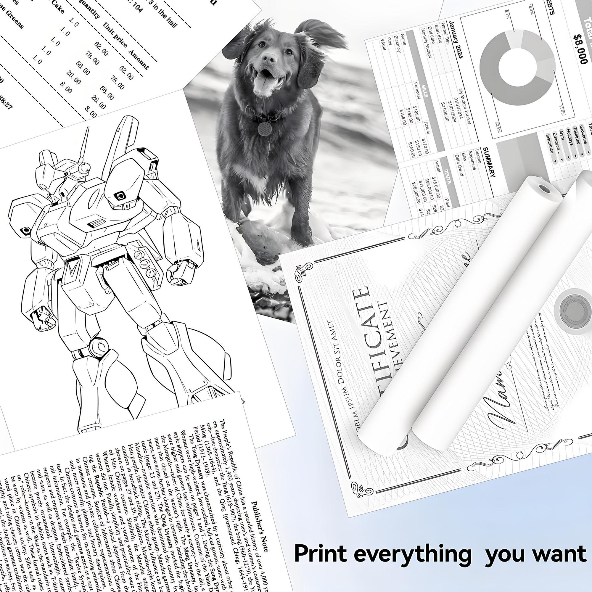 10 Rolls A4 Size Thermal Printer Paper, High Quality Fast Drying Continuous Paper, Home and Office Use, Multifunctional Printing Solution