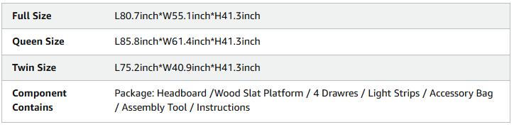 Vabches Bed Frame with Storage Headboard and 4 Drawers,Upholstered Platform with Charging Station and Led Lights,Adjustable Headboard,No Box Spring Needed,Beige