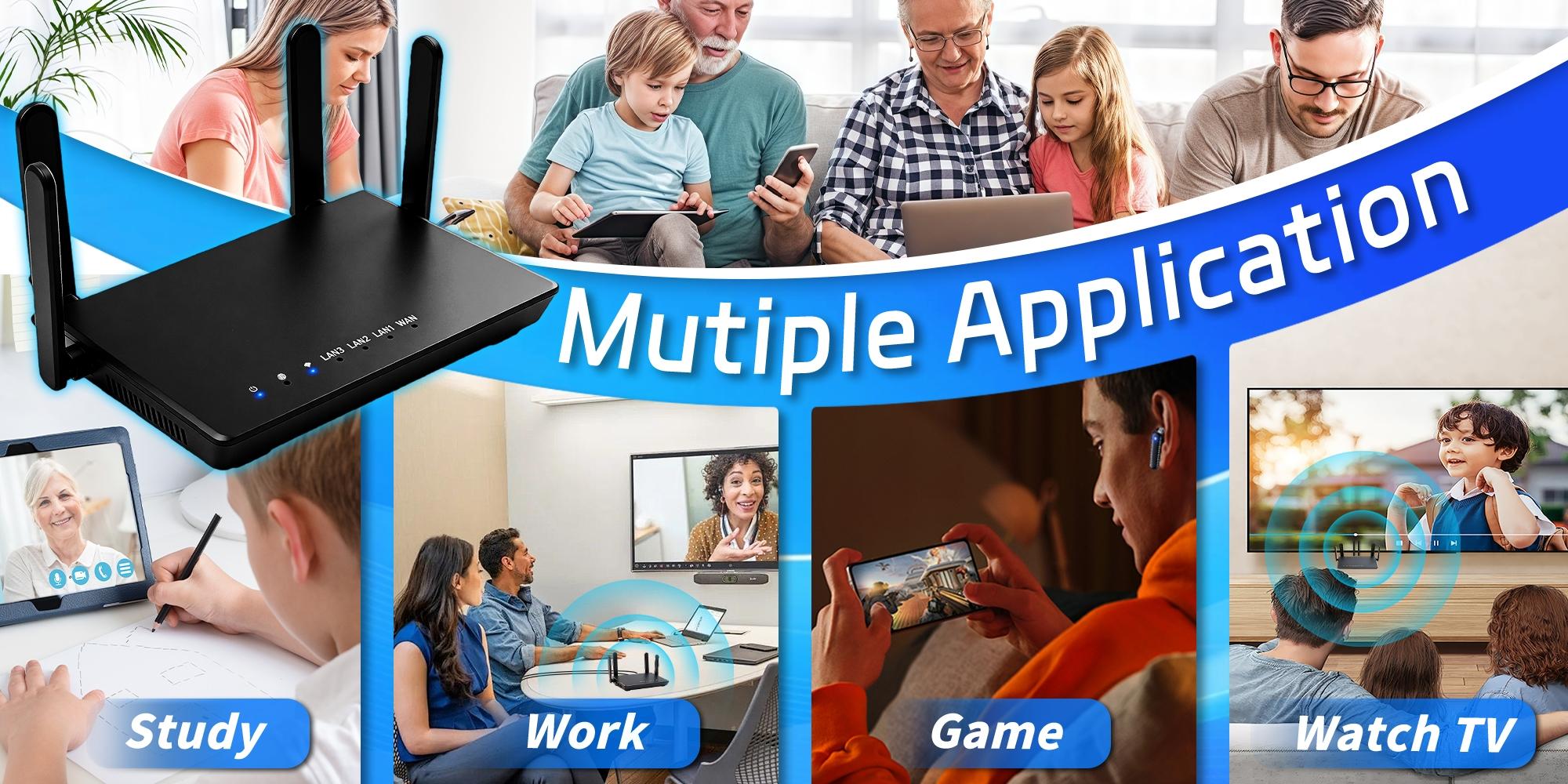 2026 WiFi Router with 4-Antenna, Whole Home Coverage up to 1,000 Sq. ft and 40 Devices, WPA2 Security, Wireless Router for Business & Gaming Computer, Easy Setup