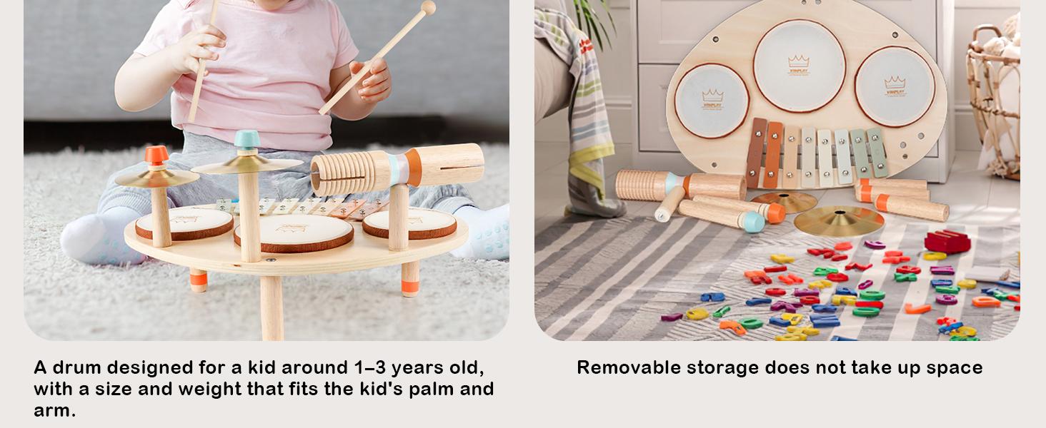 Joyreal Drum Set with Xylophone for Kids - 4 in 1 Musical Instruments Set for Toddlers, Wooden Montessori Toys, Christmas Birthday Gifts Ideas Joyreal Drum Set with Xylophone for Kids - 4 in 1 Musical Instruments Set for Toddlers, Wooden Montessori Toys, Christmas Birthday Gifts Ideas