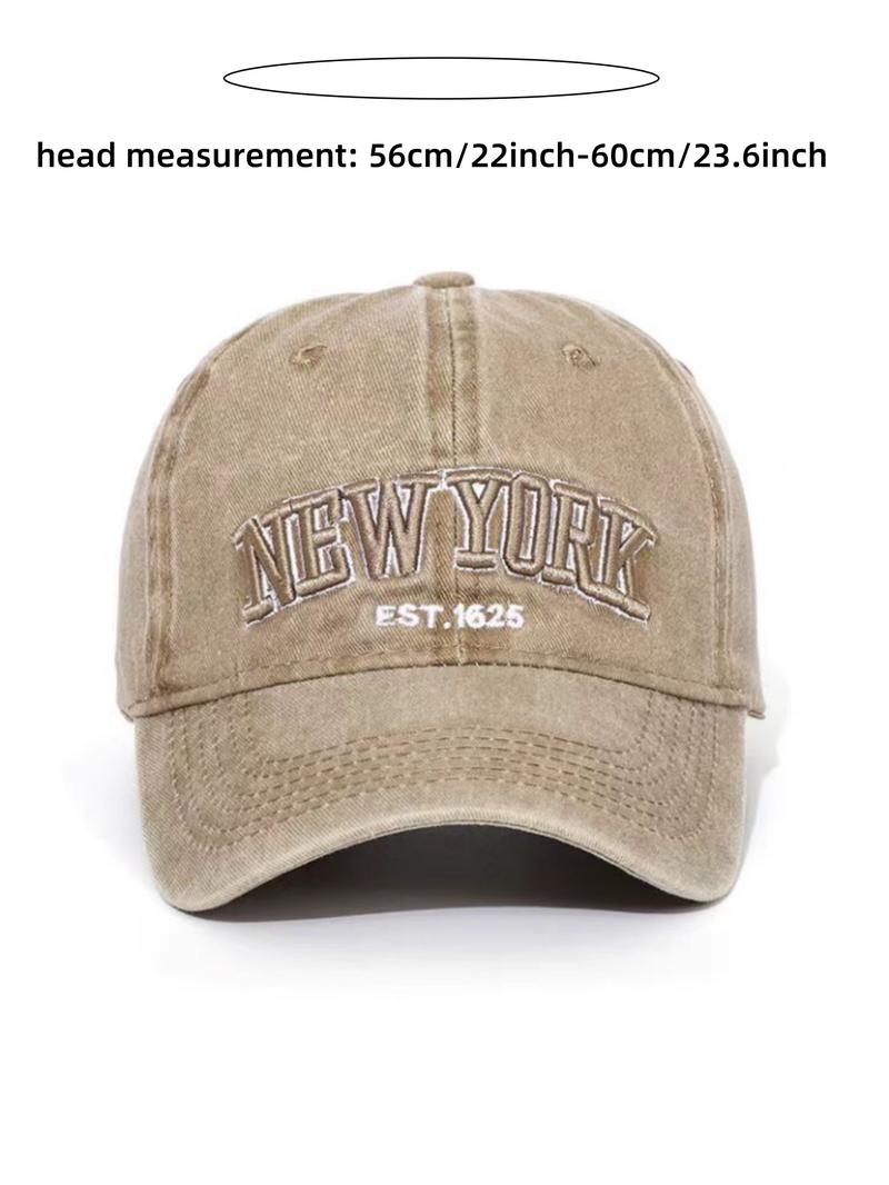 New York Embroidery Baseball Cap, Casual Outdoor Sports Hat for Men & Women, Vintage All-match Sun Hat for Daily Wear
