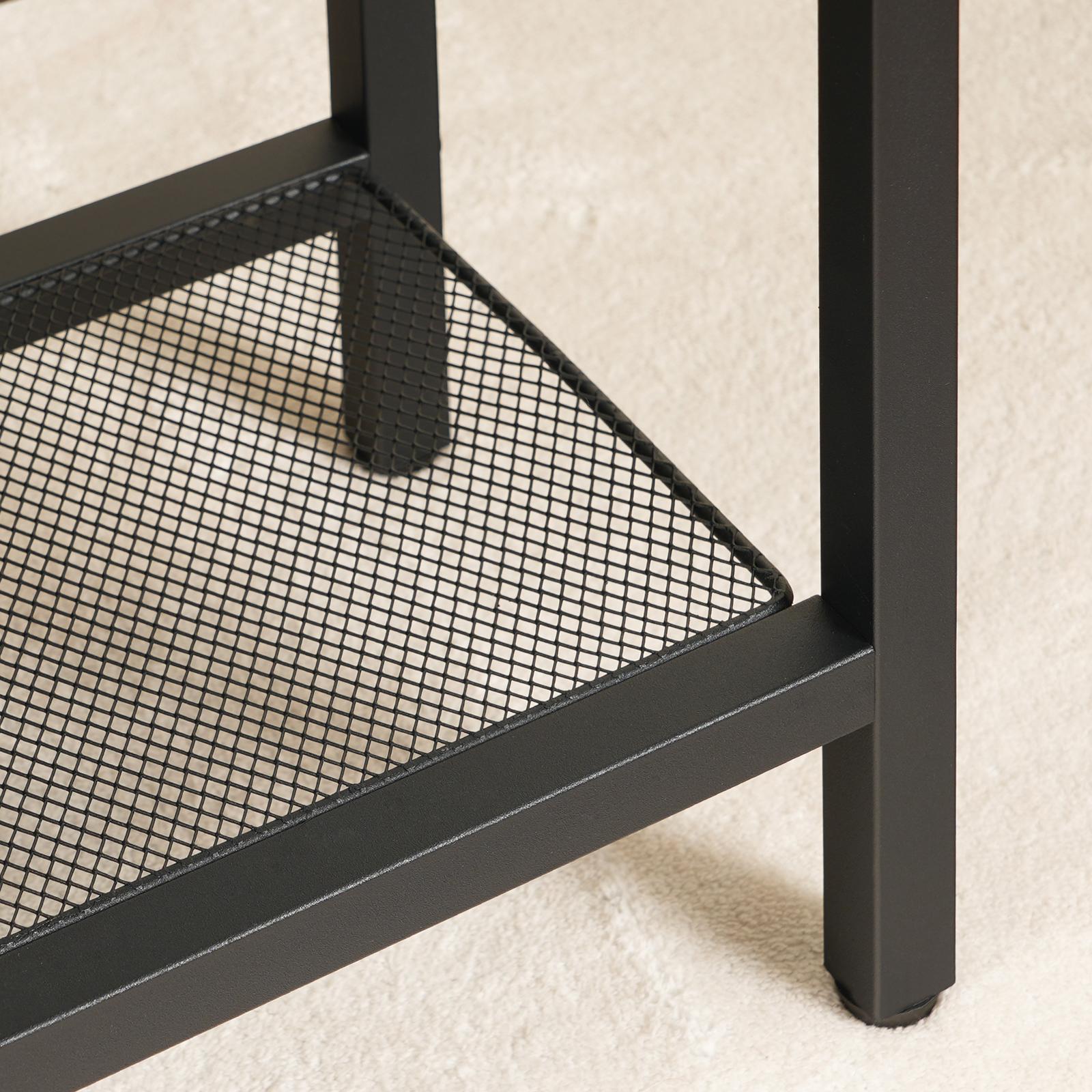 HOOBRO 29.5" Narrow Console Table with 2 Fabric Drawers, Modern 3-Tier Storage Shelves, Organizing Side Table, for Hallway, Grey & Black - Furniture