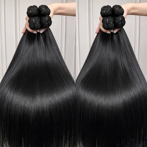 JOPEAR Vietnamese Hair Bundles 3/4 Pack 100% Raw Unprocessed Bone Straight Human Hair Extensions Sew In Quick Double Weft Double Drawn Weave Bundle