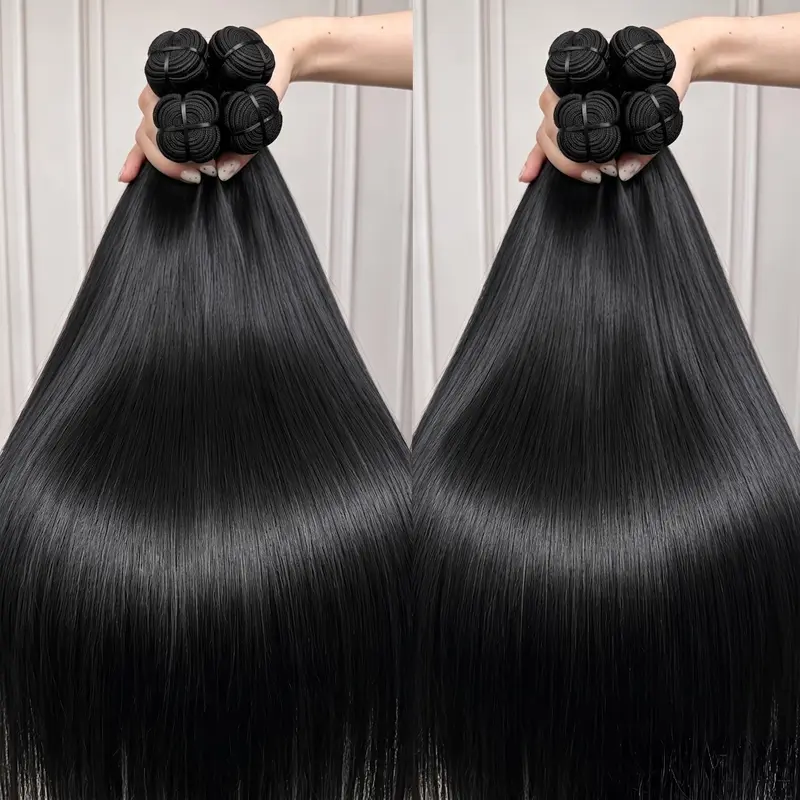 JOPEAR Vietnamese Hair Bundles 3/4 Pack 100% Raw Unprocessed Bone Straight Human Hair Extensions Sew In Quick Double Weft Double Drawn Weave Bundle