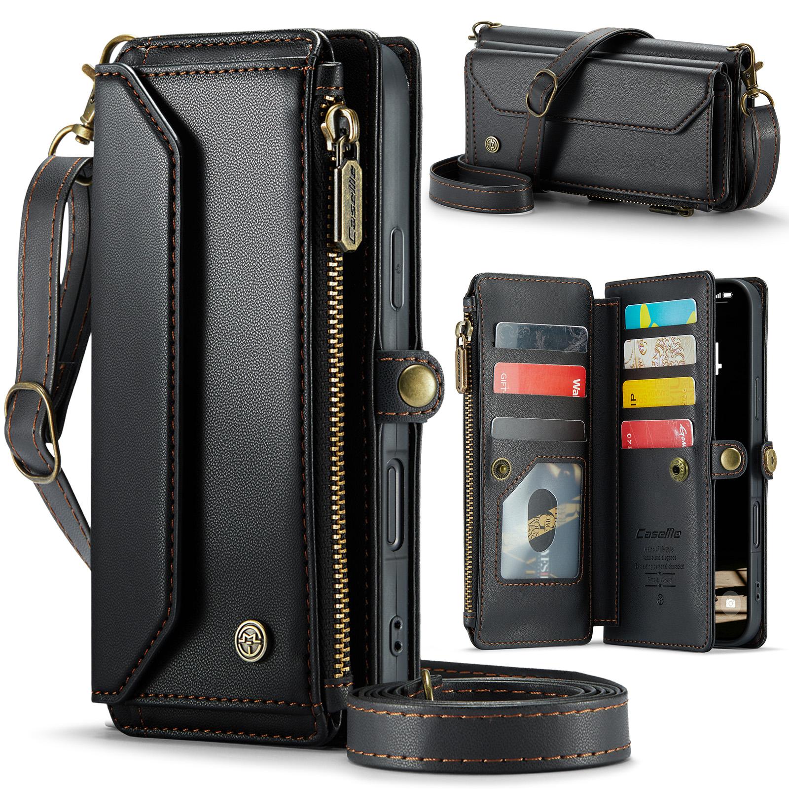 Wallet Case Cover Protector for iPhone 17/16e/15/14/13 Pro Max, Rfid Protection, Stand, Credit Card Slots, Unisex Design, Plain Pattern