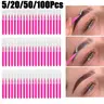 Micro Eyebrow Brush Set with Caps, 100/50/20/5pcs Brow Lamination Brushes, Spoolies for Eyebrow & Eyelash Care, Essential Makeup Tools, Cosmetic Tool
