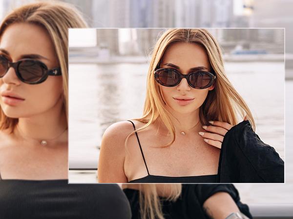 SOJOS Small Retro Oval Polarized frame for Women Men 90s Vintage UV400 Protection Sunglasses