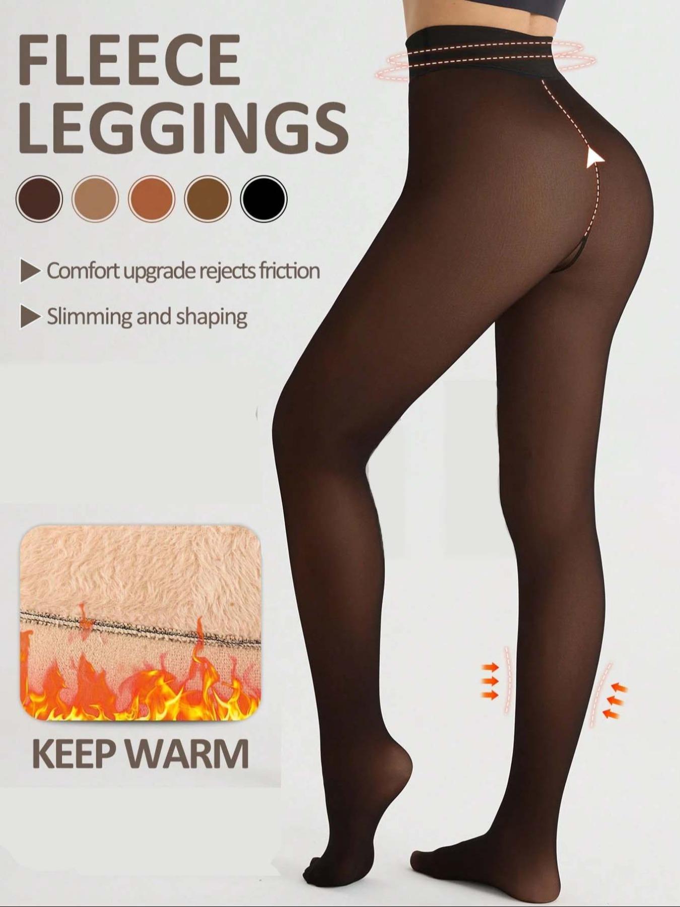 Fleece-Lined High-Waist Tights, 200g Thick Warm Leggings, Multiple Colors, All-Season Wear, Perfect for Cold Weather & Daily Use, Winter