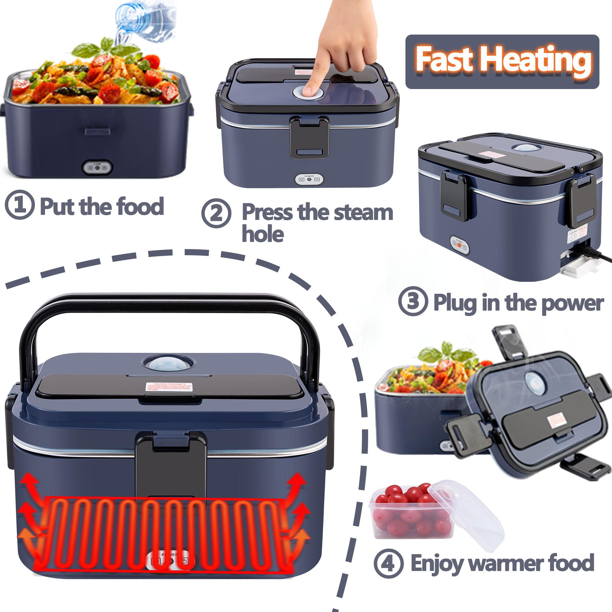 Black Friday Electric Lunch Box,Portable Food Warmer for Cars,Trucks,Home Work Adult Food Warmer,Leak Proof,80W Fast Heating,110V/12V/24V