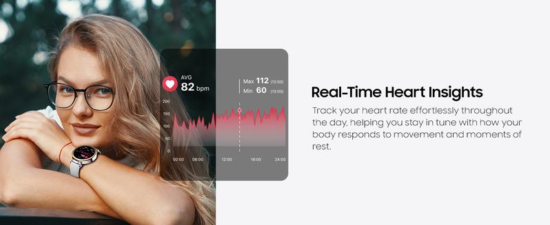 TOZO S8 AMOLED Smart Watch Women 1.32" HD Bluetooth Call Text, 100+ Sports Modes Sleep Stress Tracker, Waterproof Rose Gold Gift for Her