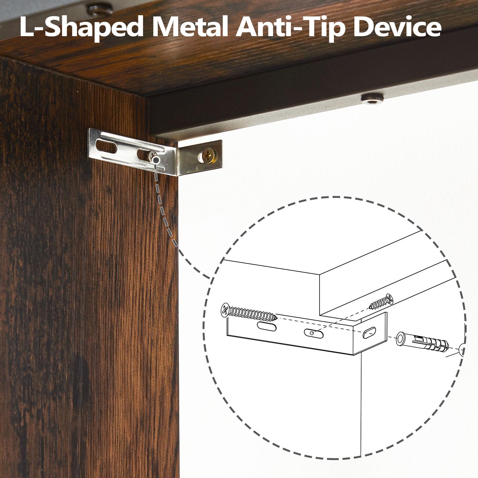 MAHANCRIS 62.2" Industrial Console Table for Entryway, Long Sofa Table Behind Couch with Angled Metal Frame,  for Living Room Bedroom, Hallway Entrance Foyer, Rustic Brown