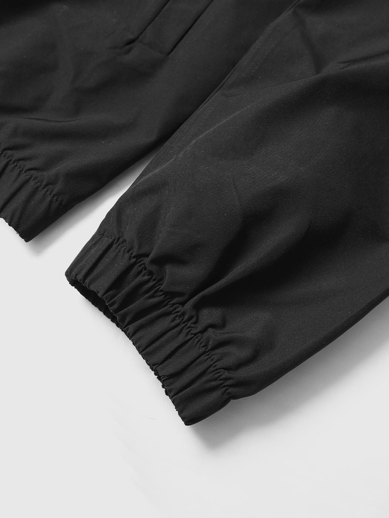 Men's Black Los Angeles Zip-Up Jacket with 07 Number Back Print and Star Details, Vintage Sportswear with Sleeve Numbers for Casual Street Style and Daily Wear, Athletic Jackets, Athlete Jackets