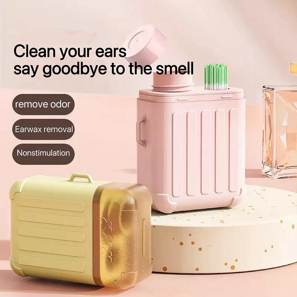Ear Piercing Cleaning Kit, Anti-Clogging and Odor-Removal, Includes 240 Ear Cleaning Wires and 15 ml Solution, Essential Tool for Earring Care