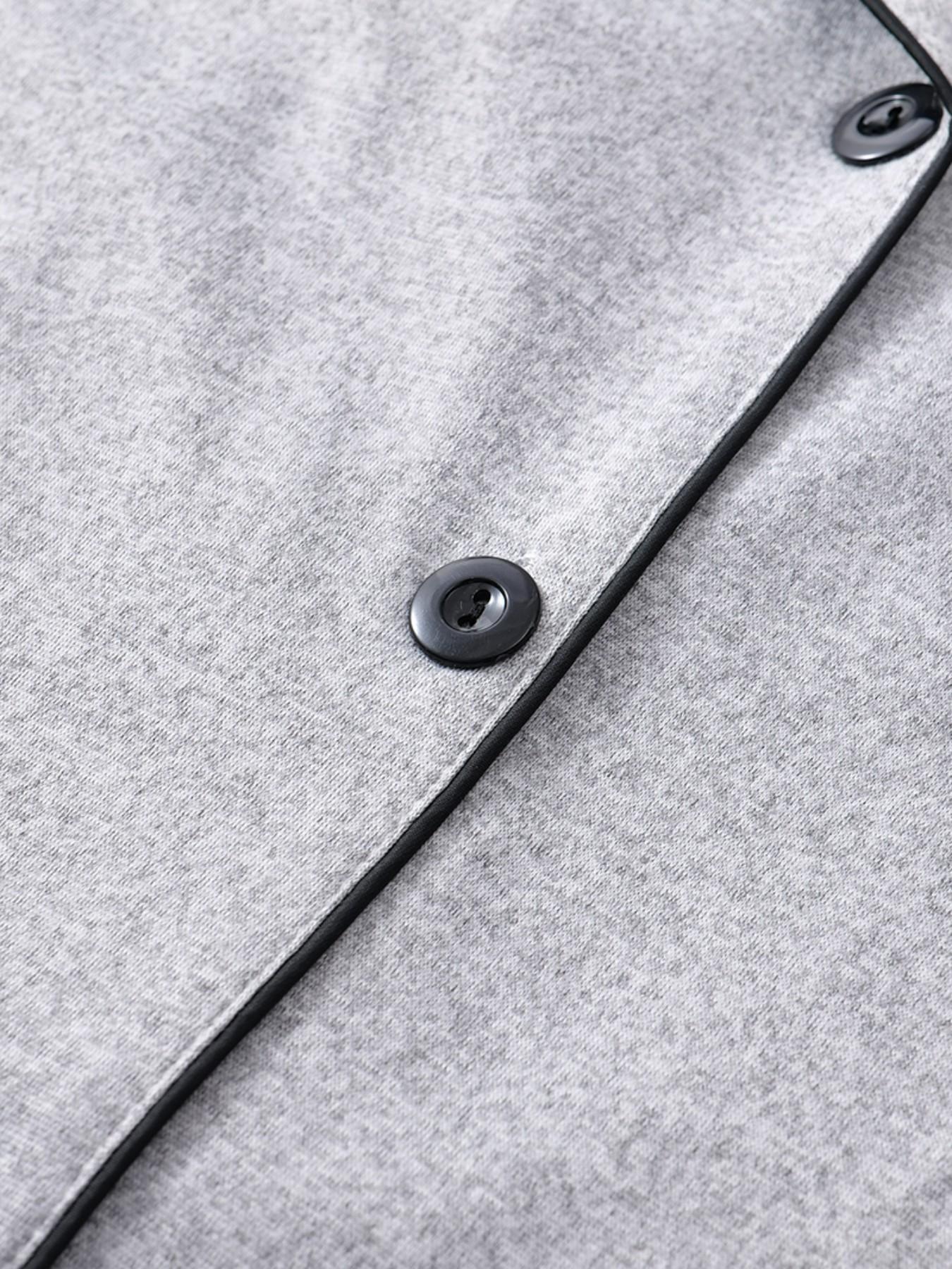 Women's Sleepwear Set Loungewear, Lapel Cardigan & Solid Color Short Sleeve Shorts, Four Seasons Comfortable Home Wear