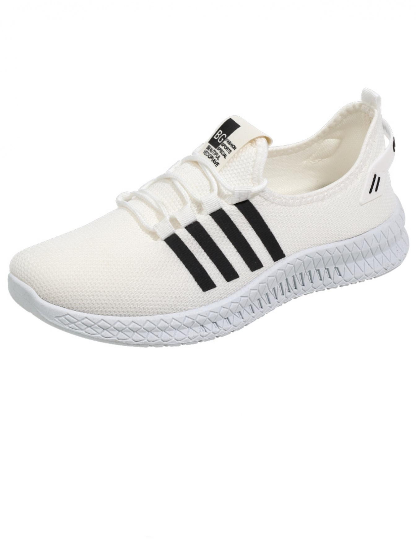 Men's casual sports shoes, lightweight wrapped in breathable material, classic striped contrasting design simple and fashionable, versatile color matching for daily use, styles that fit the foot shape, preferred for daily commuting and campus wear