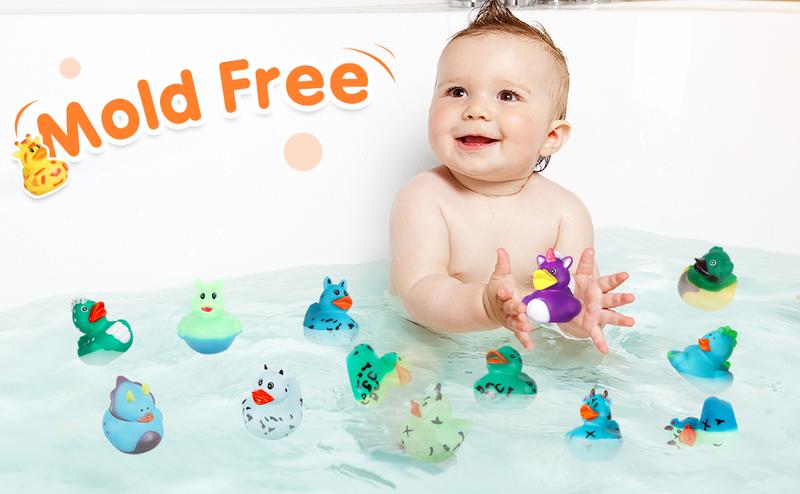 Color Changing Rubber Ducks - 24 Packs for Jeeps, Baby Moldeless Swimming Pool Toys, Birthday Party Favors, Classroom Prizes & Halloween Decorations