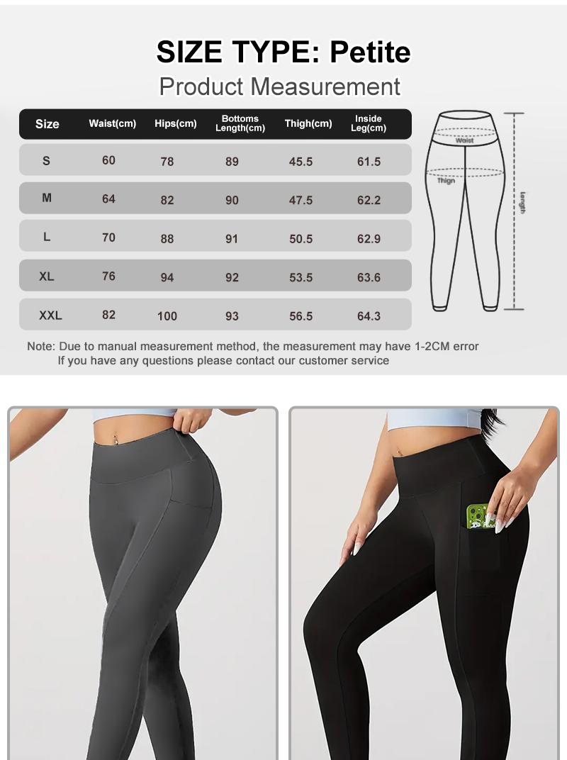 4-Pack High-Stretch Plus size yoga pants Sports Leggings For Women, High-Waisted Cropped Yoga Pants With Pockets, Fitness Running Compression Tights