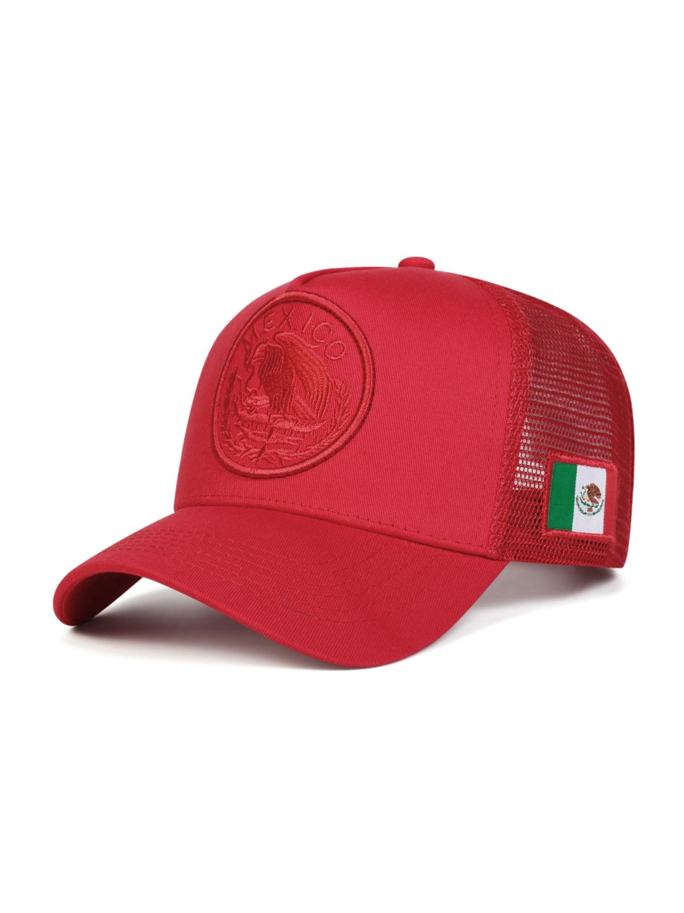 Mexico Flag Design Baseball Cap, Casual Outdoor Sports Hat for Men & Women, Adjustable Sun Protection Cap for Daily Wear, Embroidery Adjustable Hat