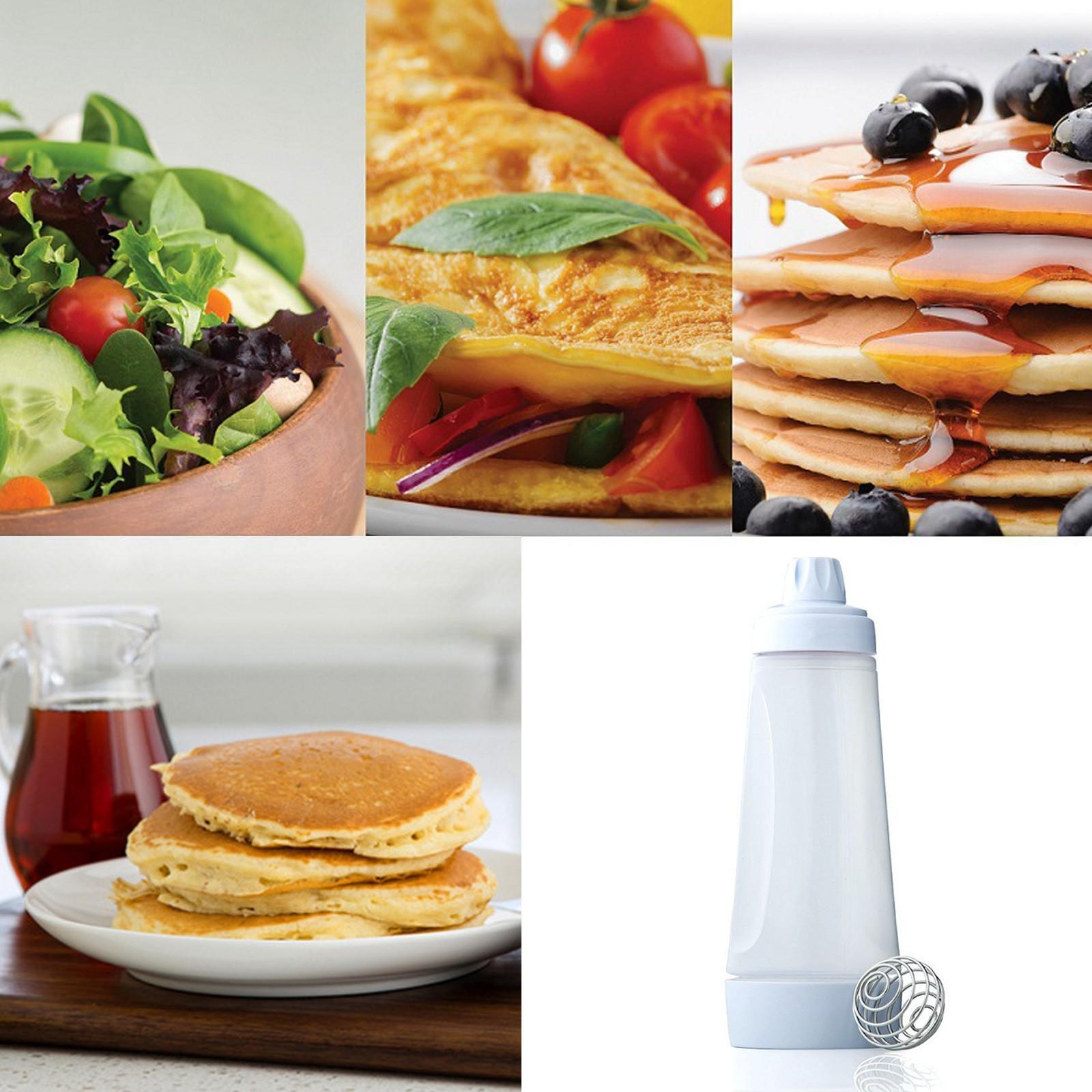 Hand-cranked waffle batter mixing bottle dispenser, cream mixing and dispensing pot with scale