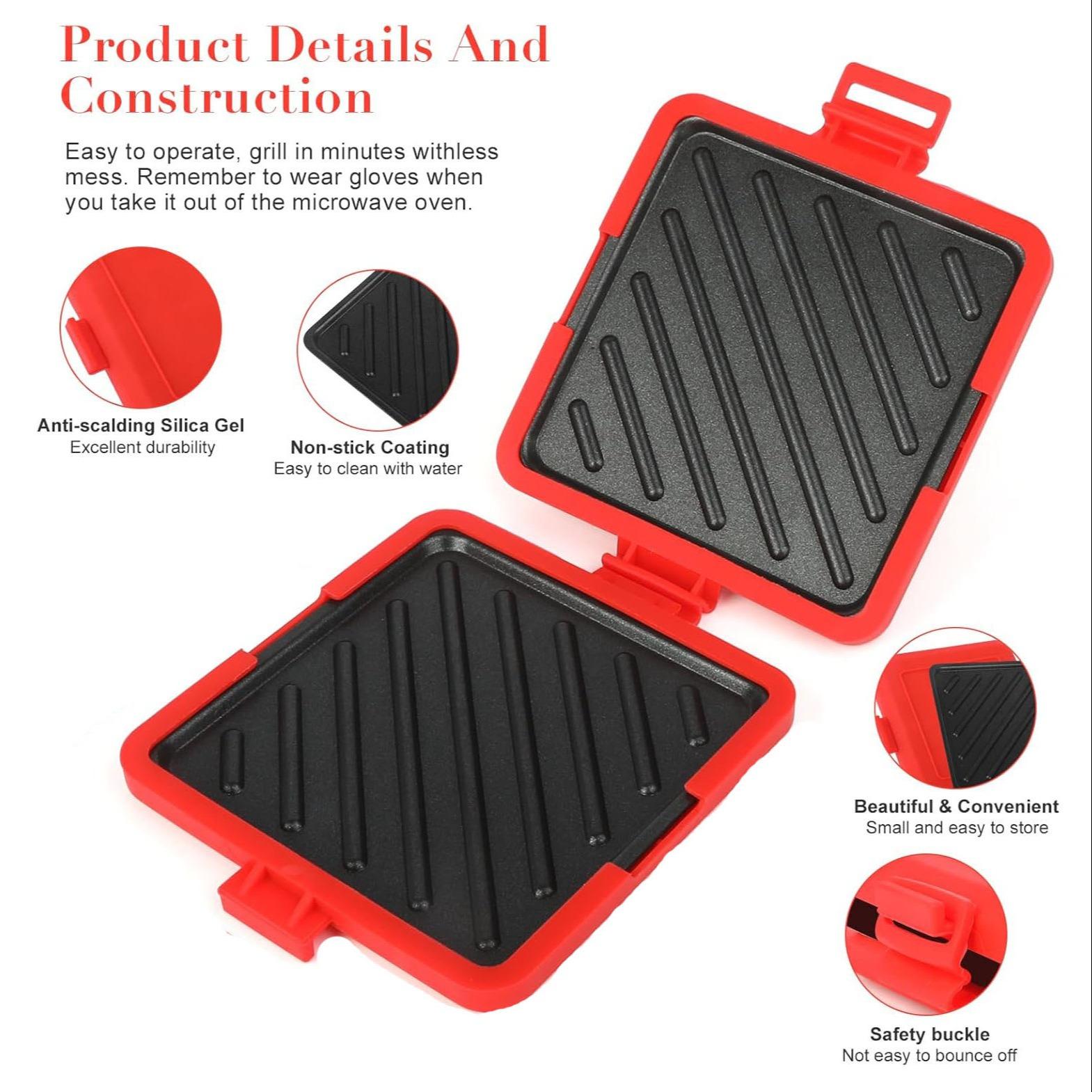 Microwave Bread Maker, Sandwich Maker, Panini Press, Multi-Function Small Toaster Oven, Easy Clean and Store, Perfect for Breakfast, Cheese Sandwiches, Snacks.Kitchen Appliance.