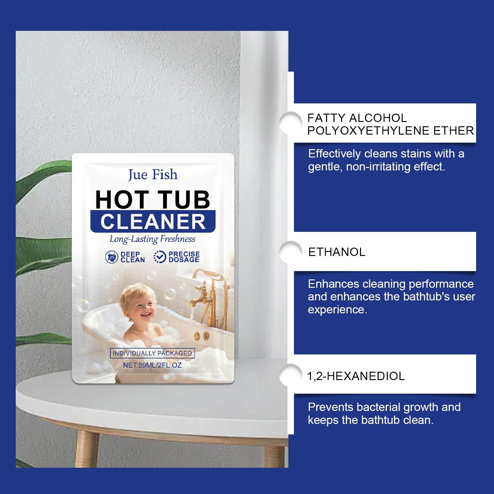 2-Pack Hot Tub Cleaner (59ML*2), Stain Removal, Gentle Protection, Glaze Care, Enhances Bathtub Surface Shine, Bathroom Maintenance