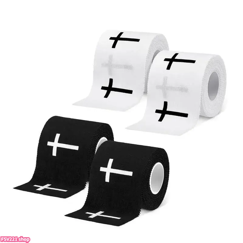4/2 PSC Christian Cross Elastic Athletic Tape, Cotton Wrist Wraps for Wrist Support (2 in x 23 ft) - Faith-Based Gym & Baseball & Softball Sports Accessories, Soccer, Football Accessories, Religious Motif, 2X23ft Roll, 2 Inches By 23 Feet