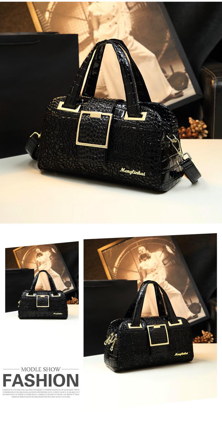 2026 New Bordeaux Boston Bag, Lace Crocodile Texture Embossed Pillow Bag, Luxury Handbag for Women, Crossbody Shoulder Bag