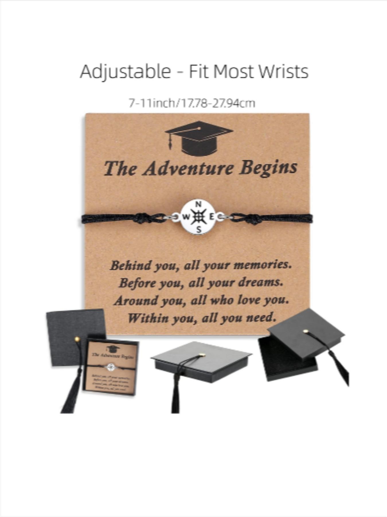 Graduation Gifts for Her Him Kindergarten Class of 2026 Cool High School College Graduation Gift 5th 8th Grade Teen Girl Boy Bracelet Women Jewelry Cards Middle School Nurse Senior Daughter Student Adjustable Cuffs