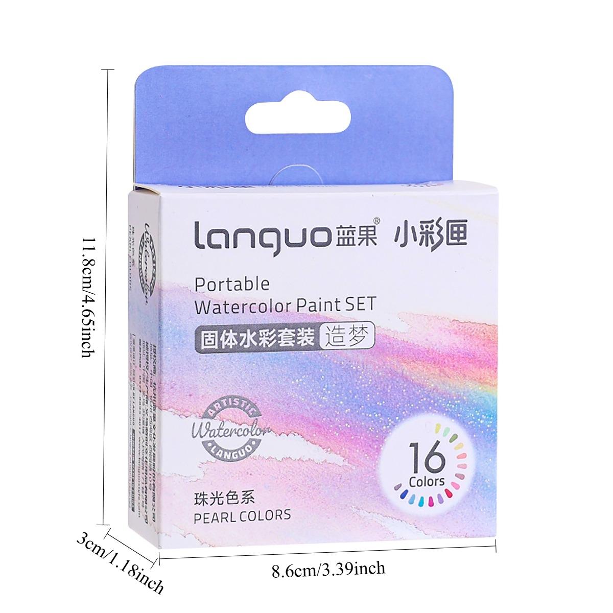 16 Color Watercolor Solid Paint Set, Art Drawing Supplies, Includes Metal Brushes, Portable Gift Box, Ideal for Adults Teens Students, Holiday Gift