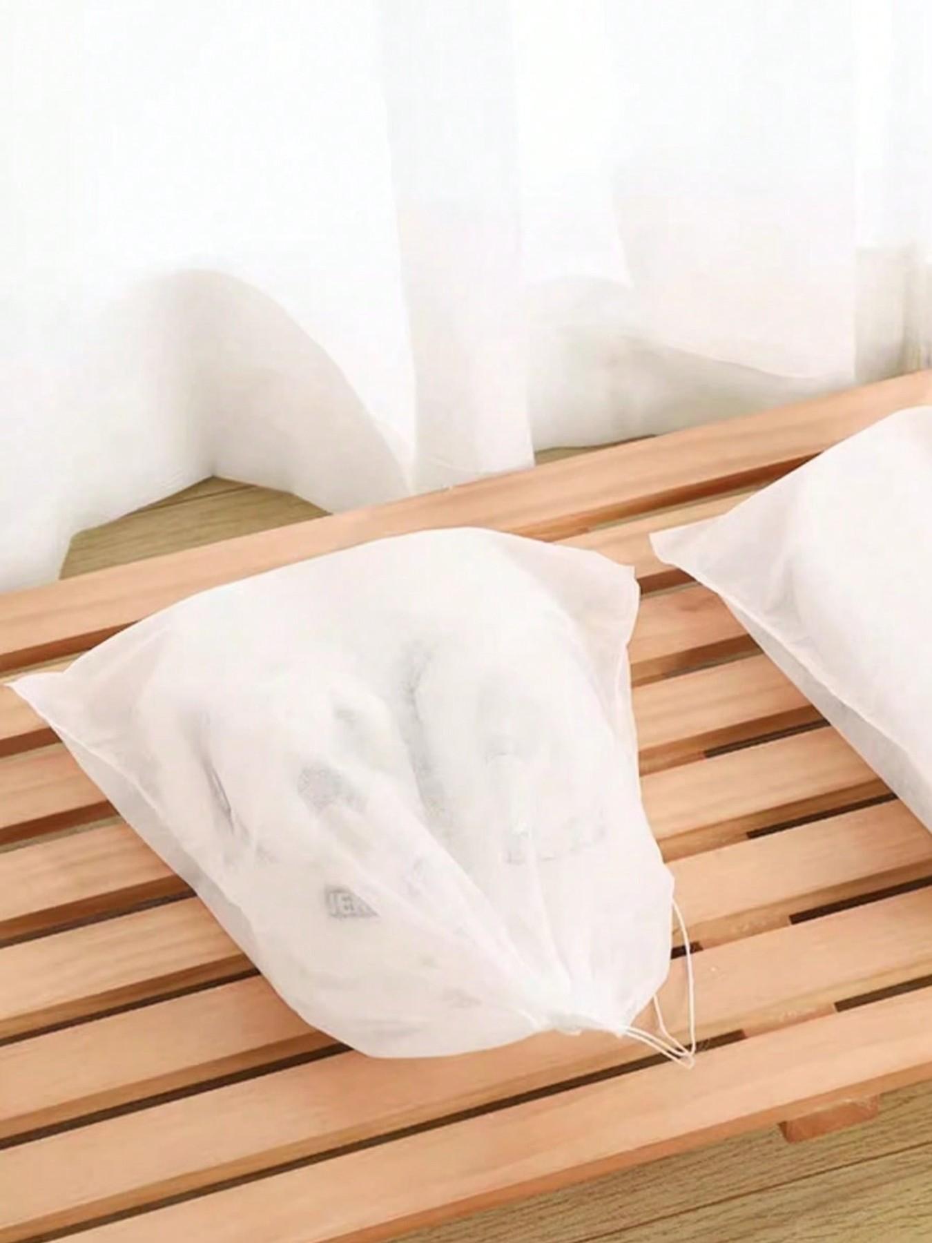 Portable Semi-Transparent Shoe Bags, Breathable Non-Woven Dustproof Pouches, Lightweight Drawstring Bags for Shoes and Bags, Waterproof, Hangable, Ideal for Cruises and Vacations