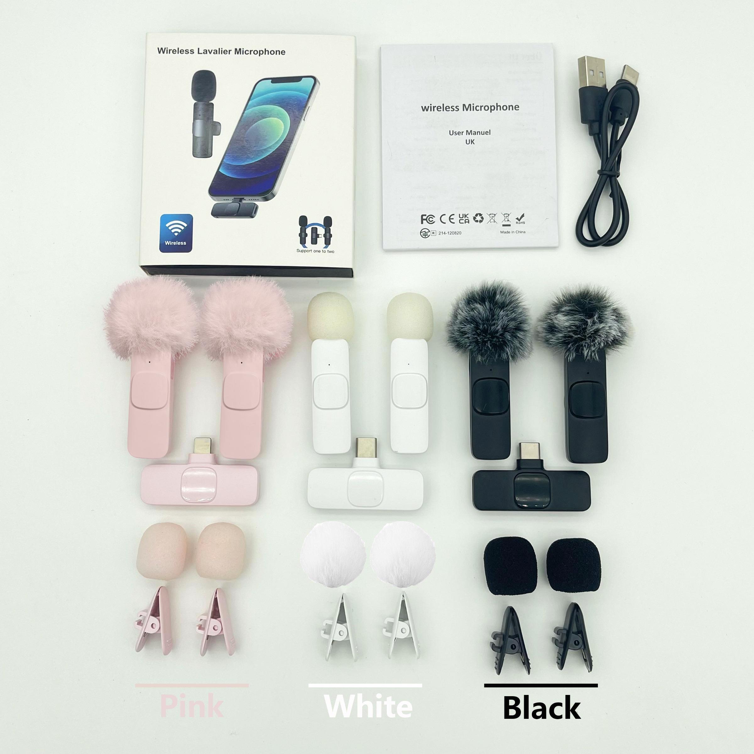 Professional Wireless Lavalier Microphone, USB Rechargeable Plug-and-Play Lapel Mic for Video Recording, Teaching, Interviews and Podcasts