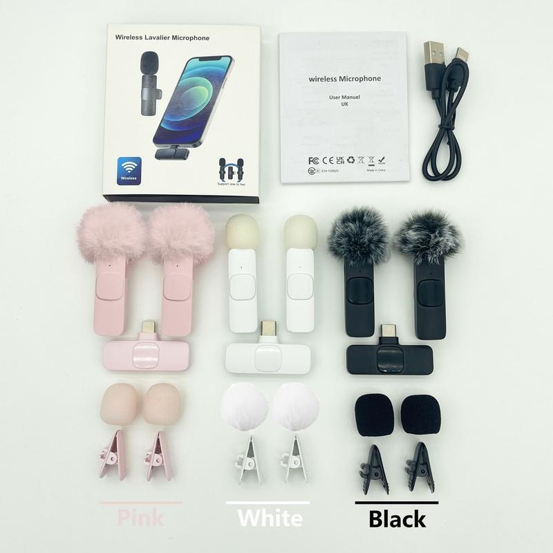 Professional Wireless Lavalier Microphone, USB Rechargeable Plug-and-Play Lapel Mic for Video Recording, Teaching, Interviews and Podcasts