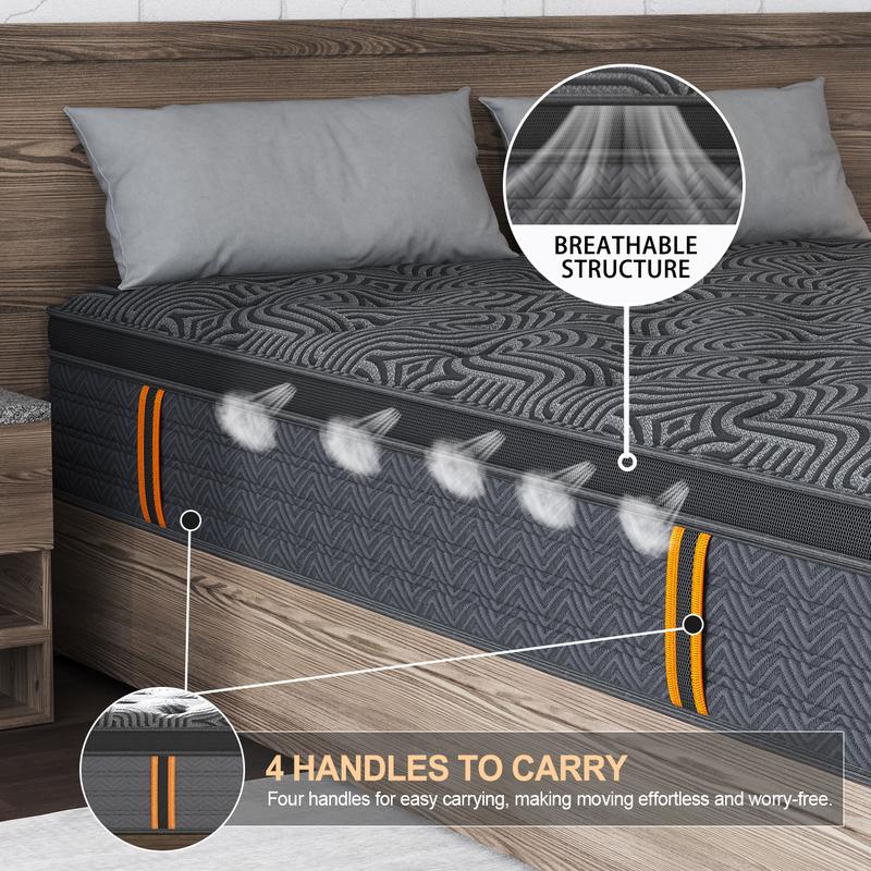 9 Inch Gel Memory Foam Mattress Twin Full Queen King Bed Hybrid Spring Mattress  In A Box ，Medium Firm for Motion Isolation, Edge Support Ergonomic pocket spring