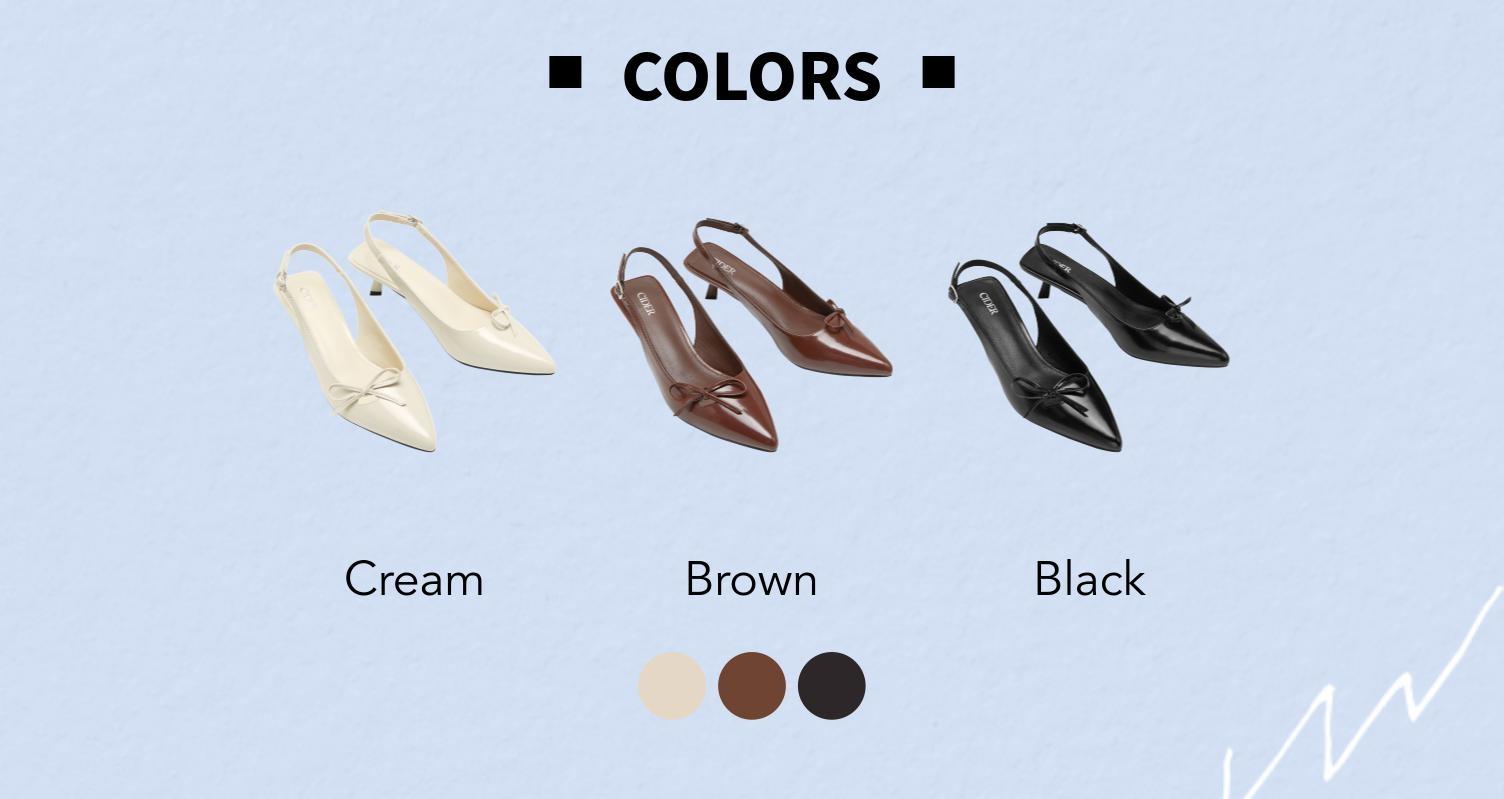 Cider BOWKNOT POINTED TOE SLINGBACK HEELS SohoChic