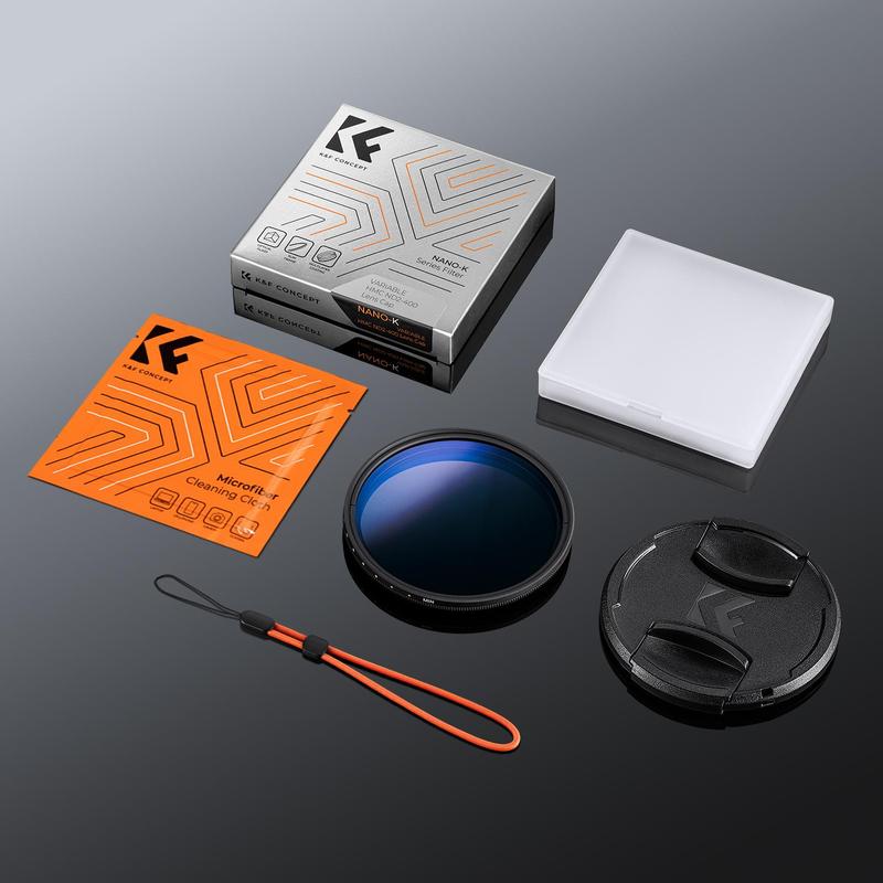 【K&F CONCEPT】  ND2-ND400 Variable ND Camera Lens Filter (1-9 Stops) + Filter Cap + Cleaning Cloth 18 Multi-Layer Coatings Adjustable Neutral Density Ultra Slim Lens Filter (K-Series)