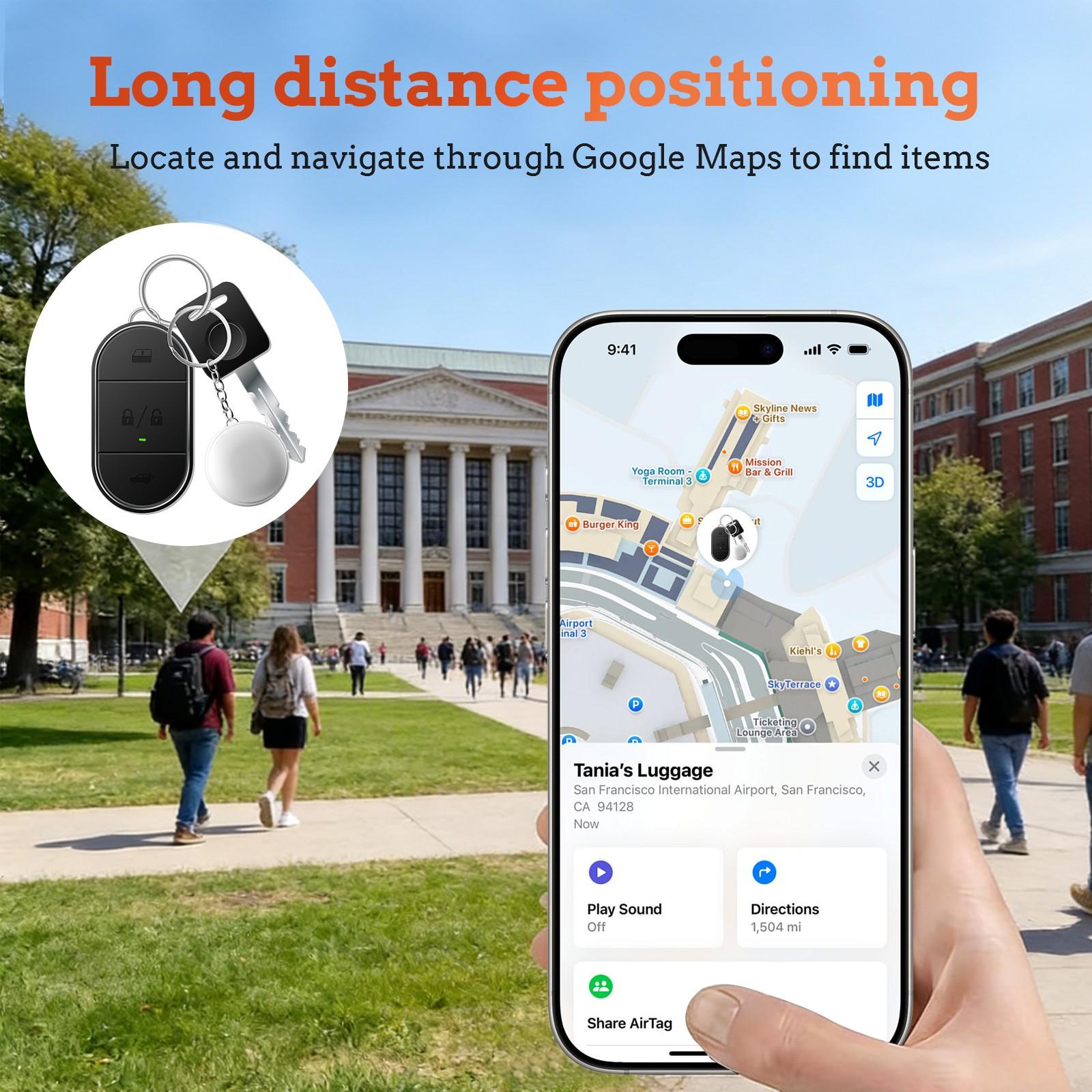 1/2/4pcs Keychain Item Locator, No Monthly Fee, Best Tracker, Lost Prevention Device, Supports Apple Find My (iOS Only), for Keys, Pet Collars, Luggage