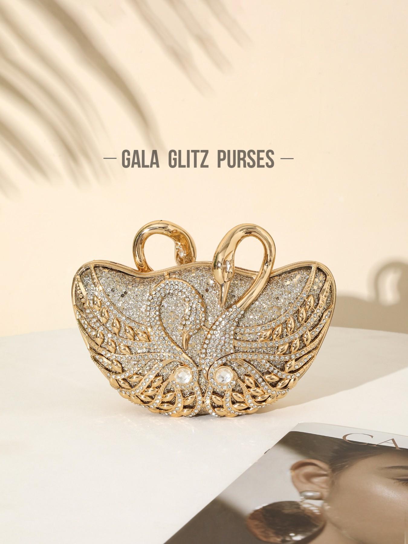 Elegant Crystal Diamond Evening Bag, Handmade Metal Rhinestone Clutch, Perfect for Weddings, Parties, Banquets, No Phone Slot