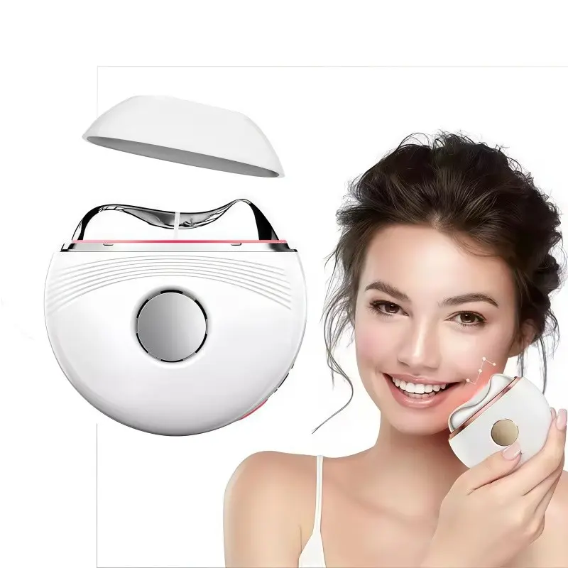 3-In-1 Cold Hot Microcurrent Beauty Device, LED Blue Light Vibration Scrubber, Multi-Functional Home Neck Massage Tool