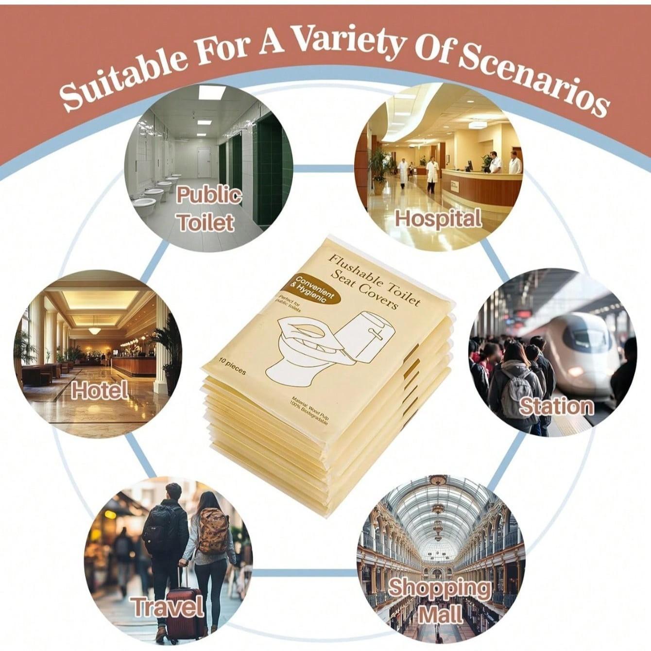 Disposable Water-Soluble Portable Toilet Seat Stickers, Travel Business Toilet Pad, Bathroom Accessories, Camping Gear, Fall Decor