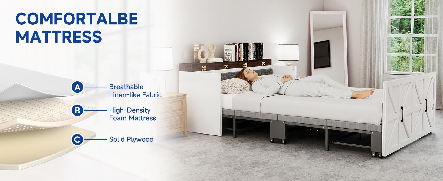 Lilypelle 2-in-1 Murphy Cabinet Bed – Farmhouse Hideaway Foldable Platform Bed for Guest Room, Bedroom, or Home Office, Up to 650 Lbs Lilypelle 2-in-1 Murphy Cabinet Bed – Farmhouse Hideaway Foldable Platform Bed for Guest Room, Bedroom, or Home Office, Up to 650 Lbs