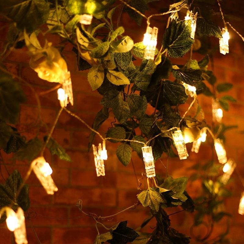 50/100LEDs Photo Clips String Light, 16/33Ft Warm White Fairy Light with 50 Clear Clips, Copper Wire String Light Hanging picture, Bedroom Party Decor