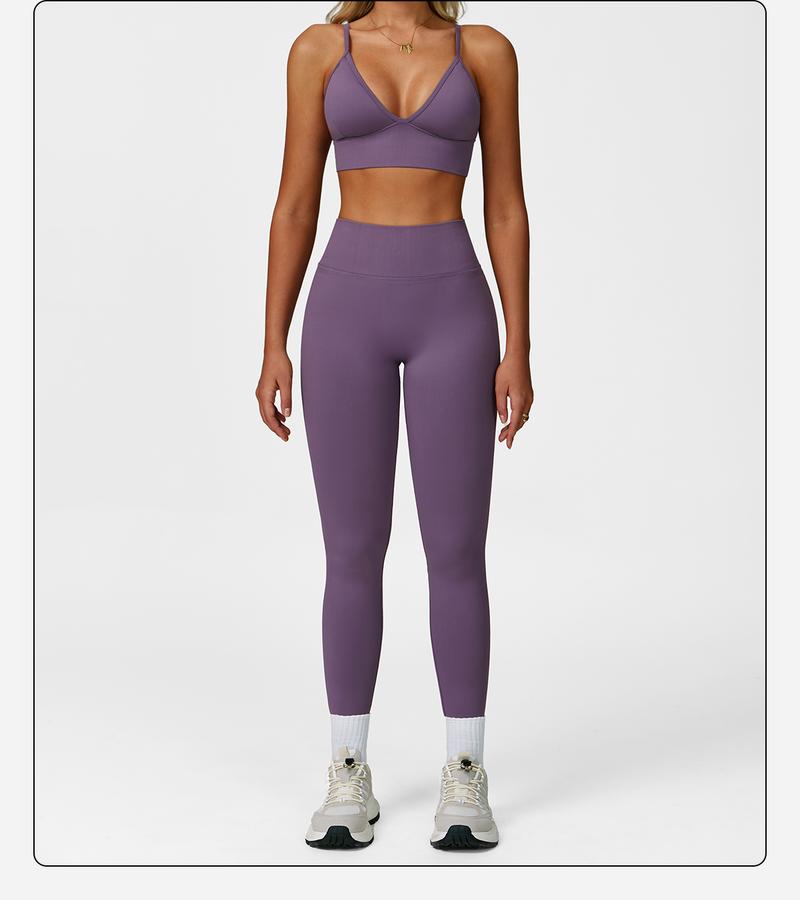 MFVIM Women's Christmas Fitness Set 2-Piece Seamless Skin-Exposed Backless Vest Sports Bra & High-Waist Cycling Shorts Yoga Pants Comfortable Sportswear for Yoga Running & Casual Wear Christmas Gifts