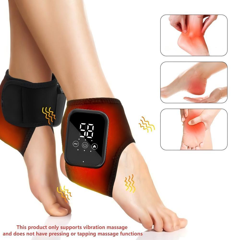 2PCS Ankle Support Device, 3 Heat Settings 48-58°c, 3 Massage Levels, 15-Minute Timer, Touchscreen Operation, Universal Adhesive Strap, USB Rechargeable Massagers 2PCS Ankle Support Device, 3 Heat Settings 48-58°c, 3 Massage Levels, 15-Minute Timer, Touchscreen Operation, Universal Adhesive Strap, USB Rechargeable Massagers